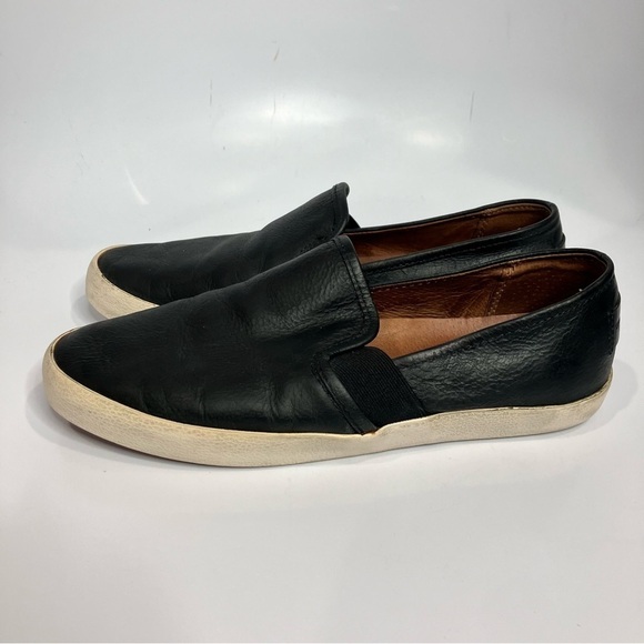 Frye Dylan slip on shoes black leather size 8.5 - Picture 1 of 7